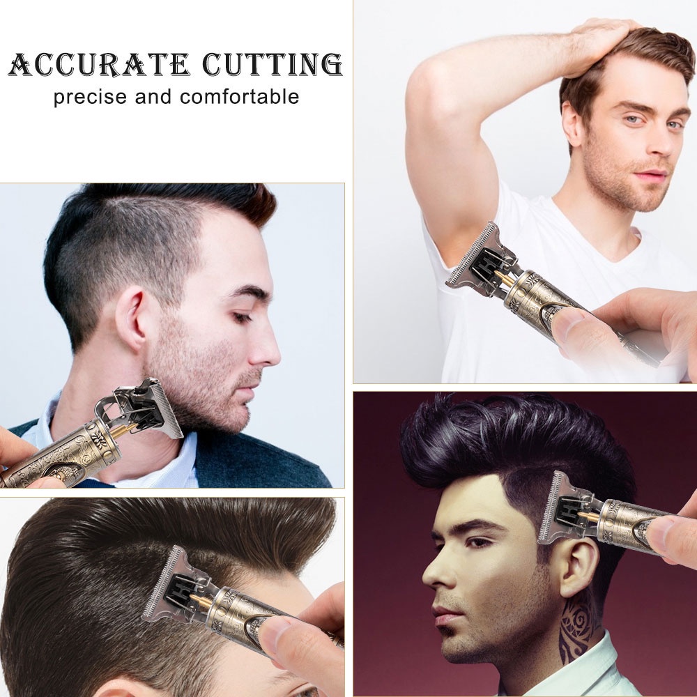 Alat Cukur Elektrik Profesional Hair Trimmer Detailer Cordless / Mesin Cukur Rambut Cas T9 / Pisau Cukur Jenggot