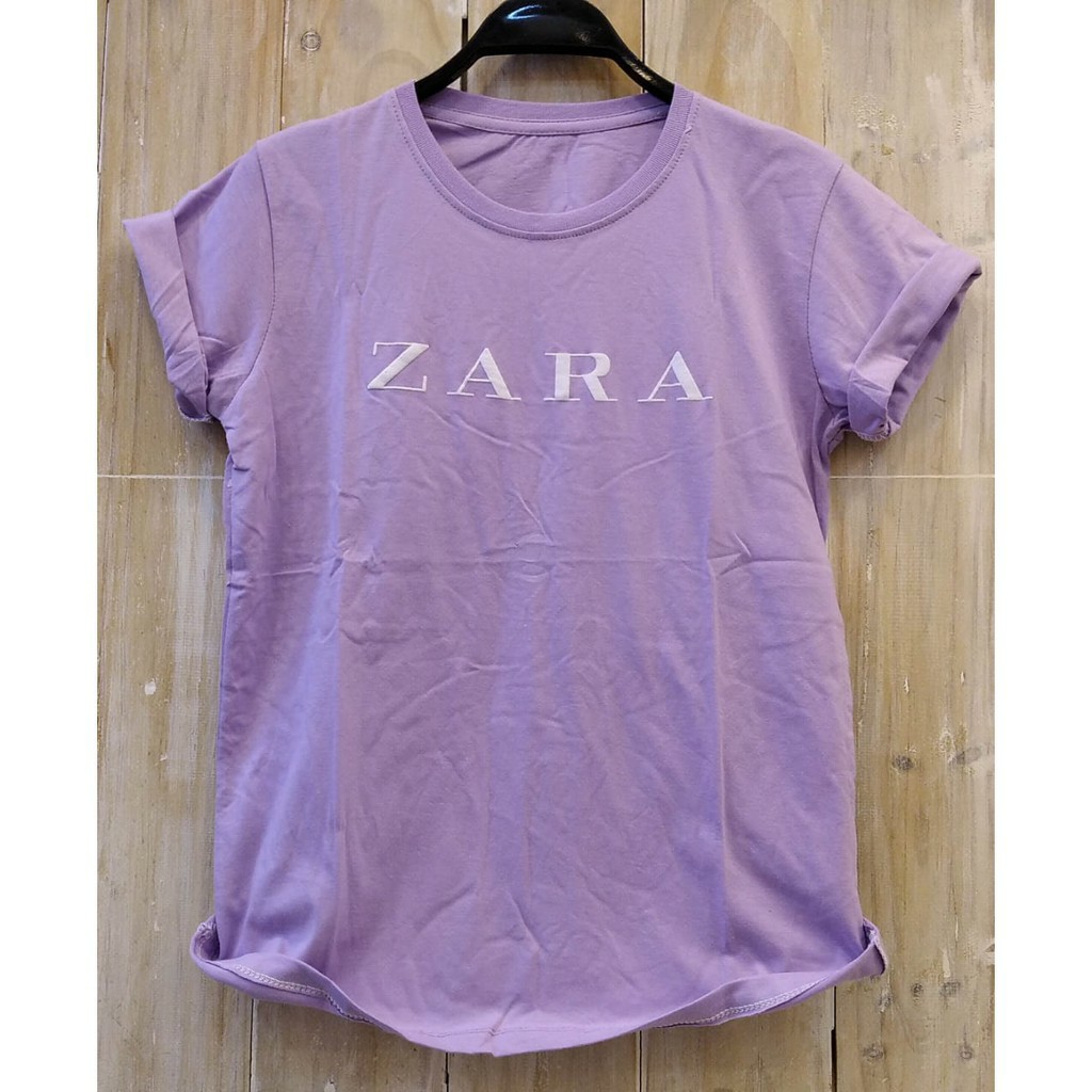 Limited // Baju kaos lengan pendek ZARA lilac kaos wanita kaos pria kaos premium kaos murah Original