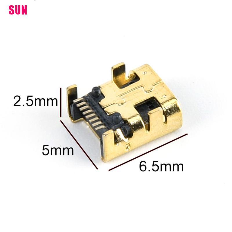 (Bf) 10pcs / 100pcs Konektor Soket Pcb Smt Mini Usb 8 Pin Female