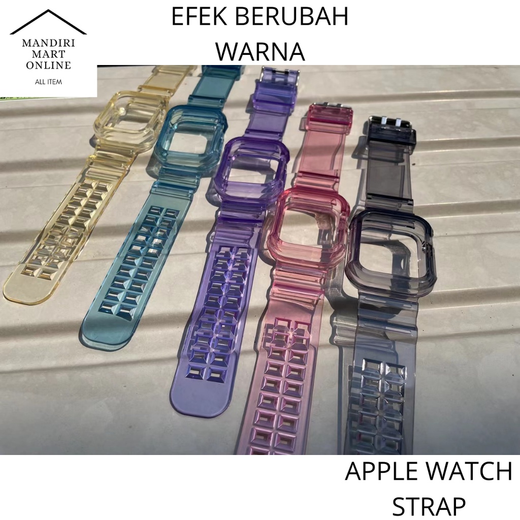 Strap Apple Watch Series SE 6/5/4/3/2/1 Transparan Berubah Warna Strap Iwatch  38mm/40mm 42mm/44mm