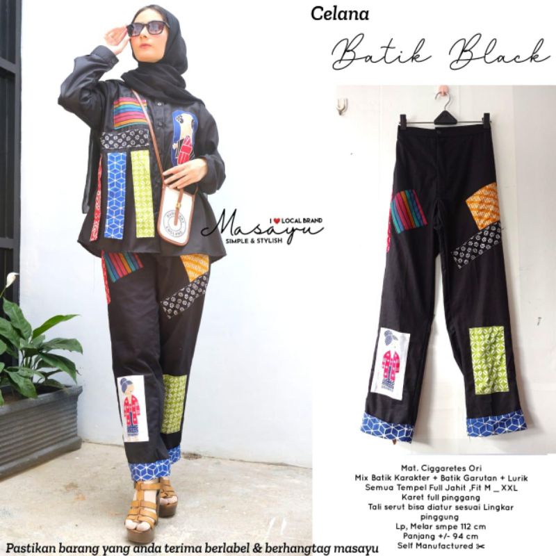 celana batik black by masayu