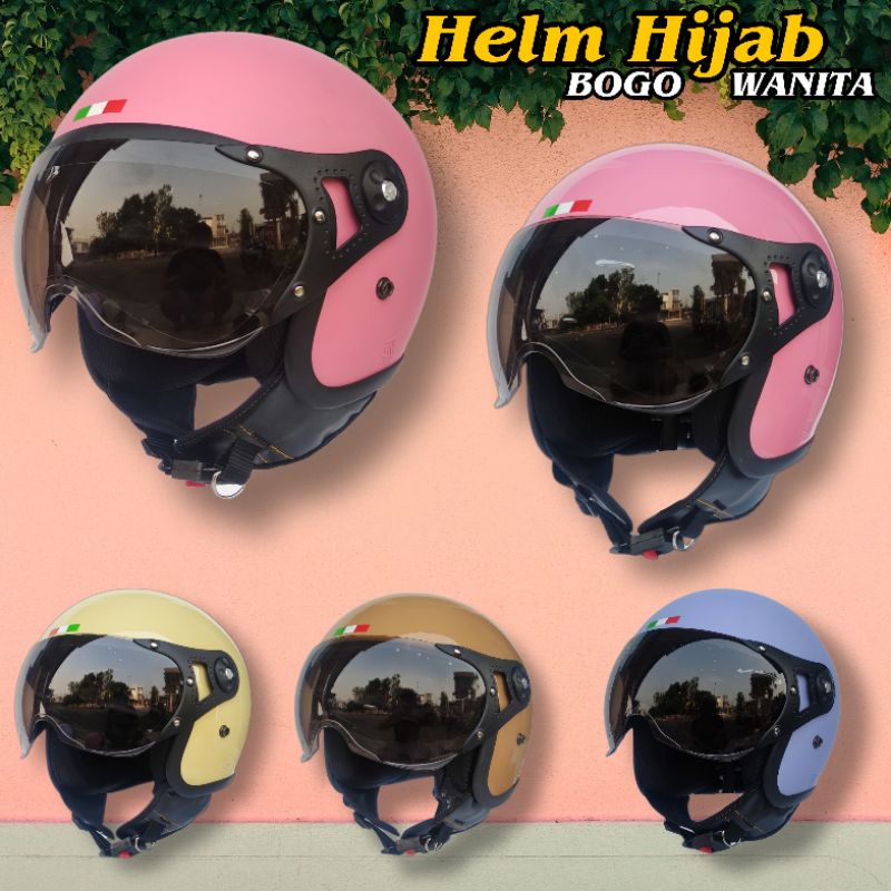 Helm Hijab Wanita / Bogo Dewasa Polos SNI