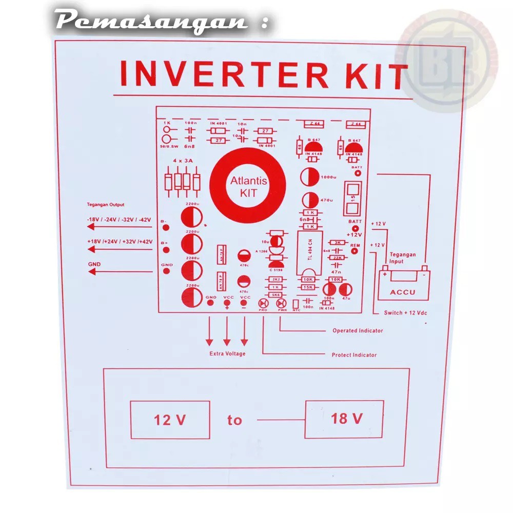 Jual Kit Inverter Aki 12V Dc Ke 18V Dc Ct Indonesia|Shopee Indonesia