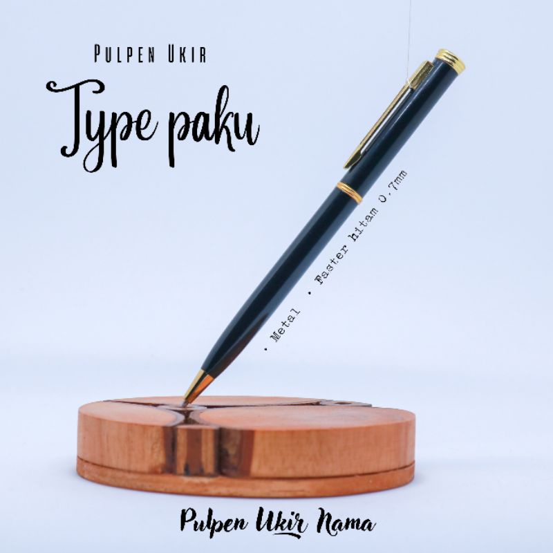 

ballpoint/pulpen ukir nama Latin/Arabic type paku handmade (custom)