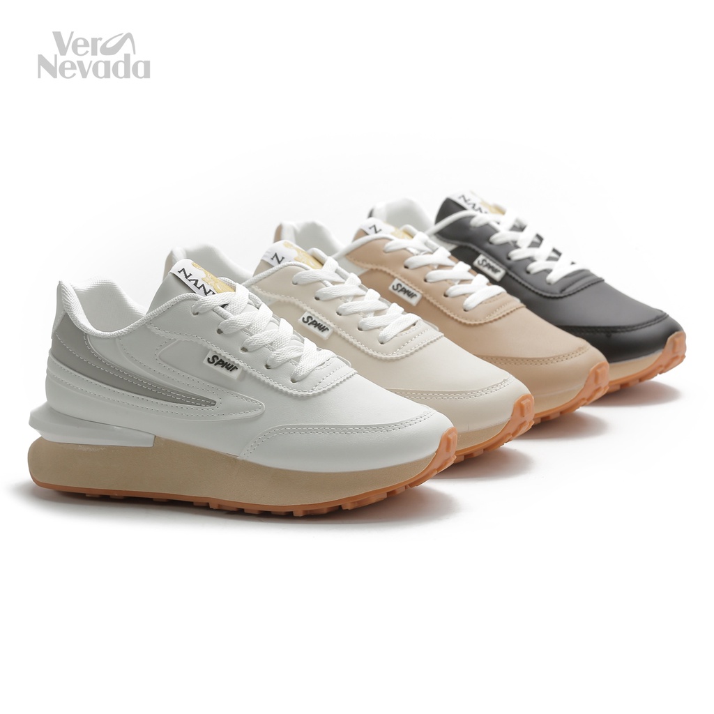 Sepatu Sneakers Wanita Vera Nevada VN1216 untuk Olahraga dengan Sol Tinggi 6cm dan Berbagai Warna
