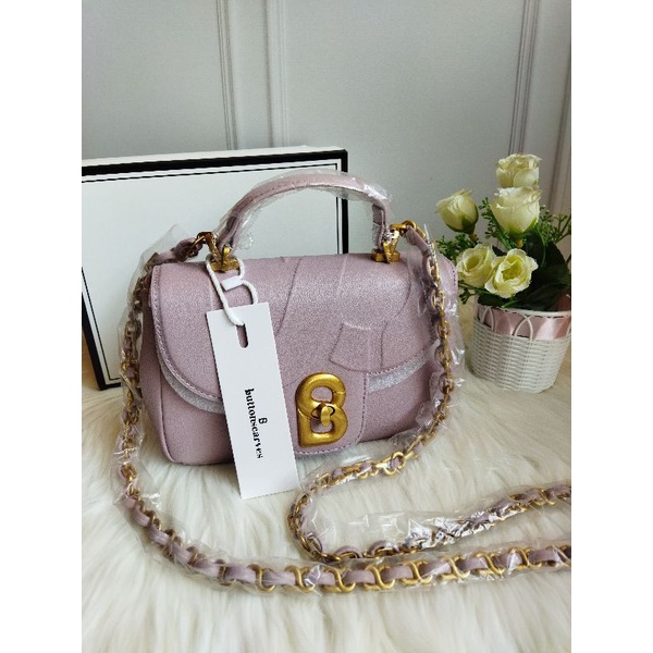 ❎❎❎ ALMA FLAP BAG @buttonscarves Medium Cream ❎ Small Lilac