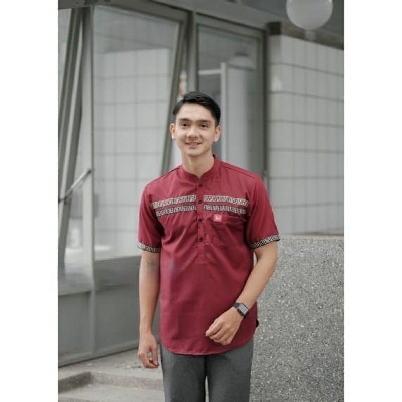 Baju Koko Kurta Pria Lengan Pendek Model FF Koko Pria Terbaru 2022 Size M L XL