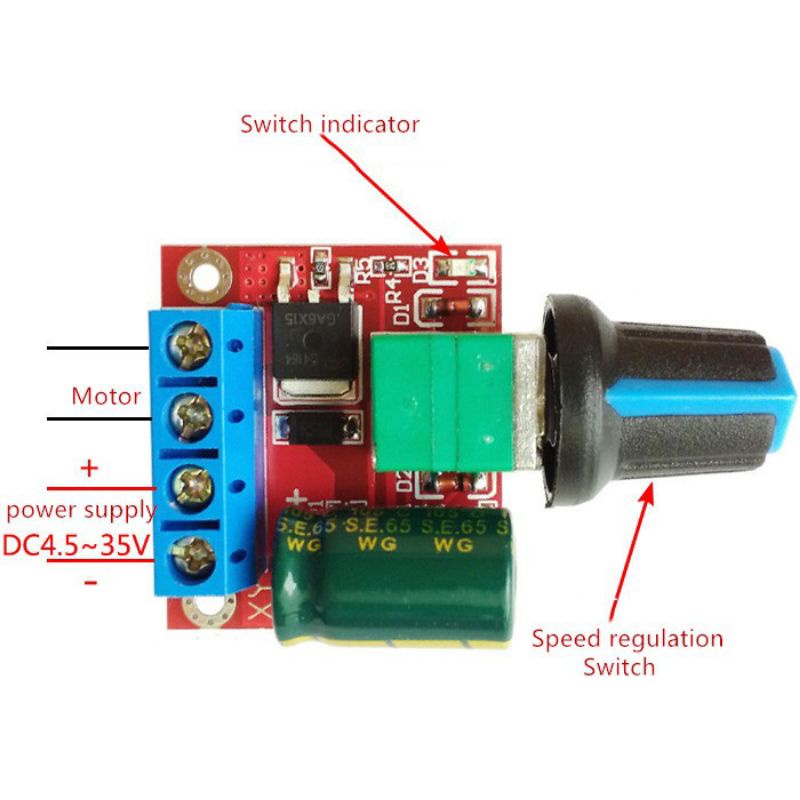 PWM Speed voltage dc controller pengatur kecepatan dinamo motor DC