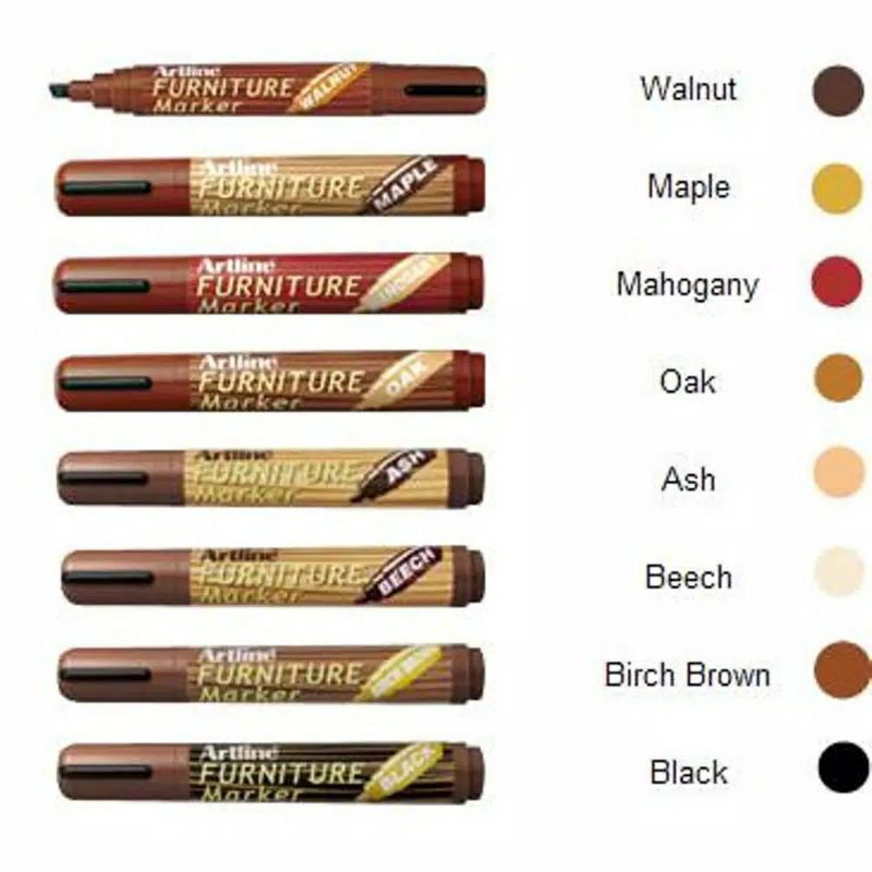 

Spidol Furniture Marker Artline 95 Paint Action Figure Birch Brown - Mahogany - Oak - Beech - Walnut