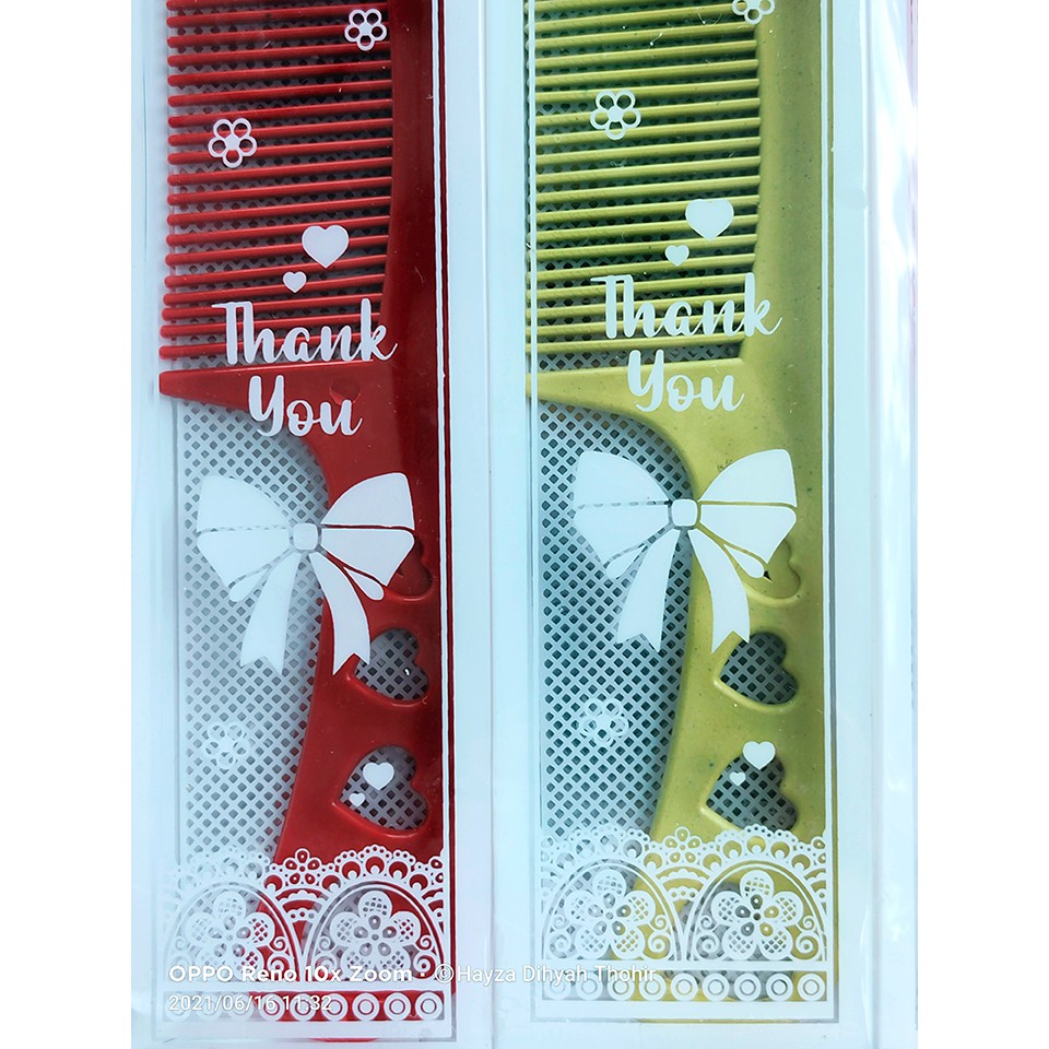 50 PCS Souvenir Sisir Lobang 3 Kecil/ Sisir Mini Kemas Mika