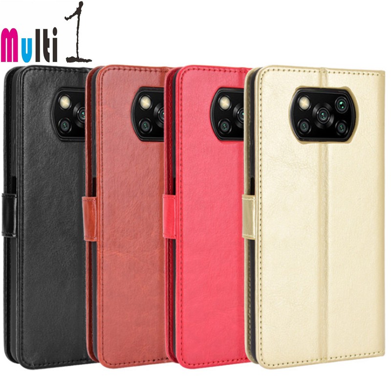 Leather Case Wallet Xiaomi Poco X3 - Xiaomi POCO X3 NFC Cover Case Dompet