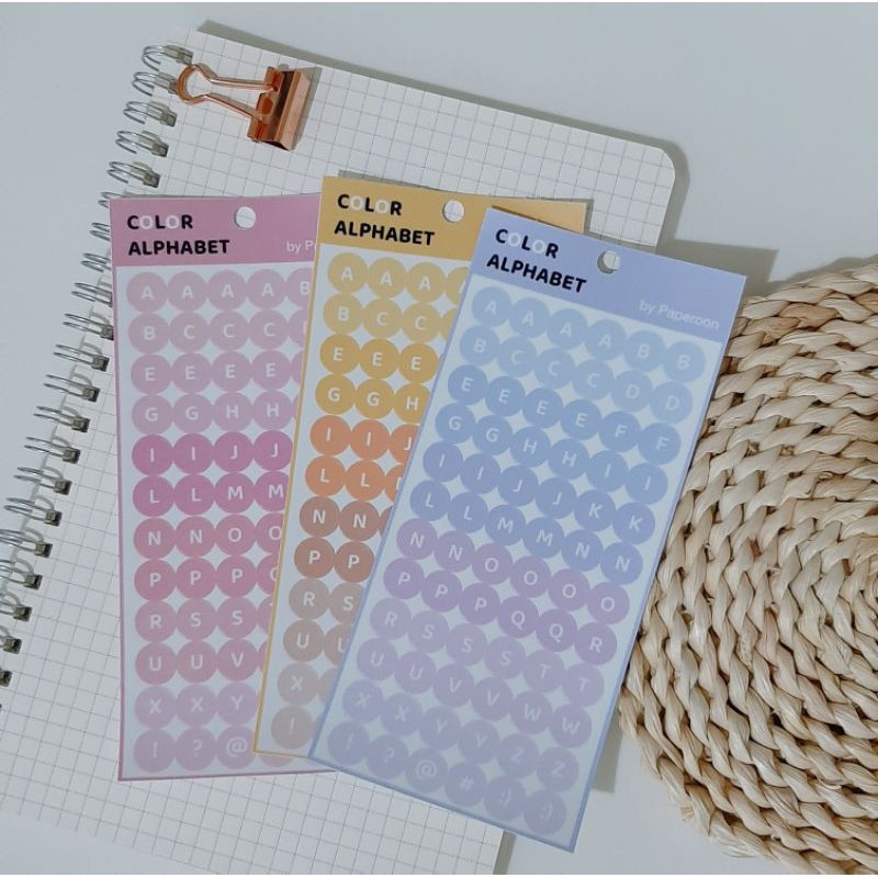 

Paperoon stickersheet | color alphabet pastel edition