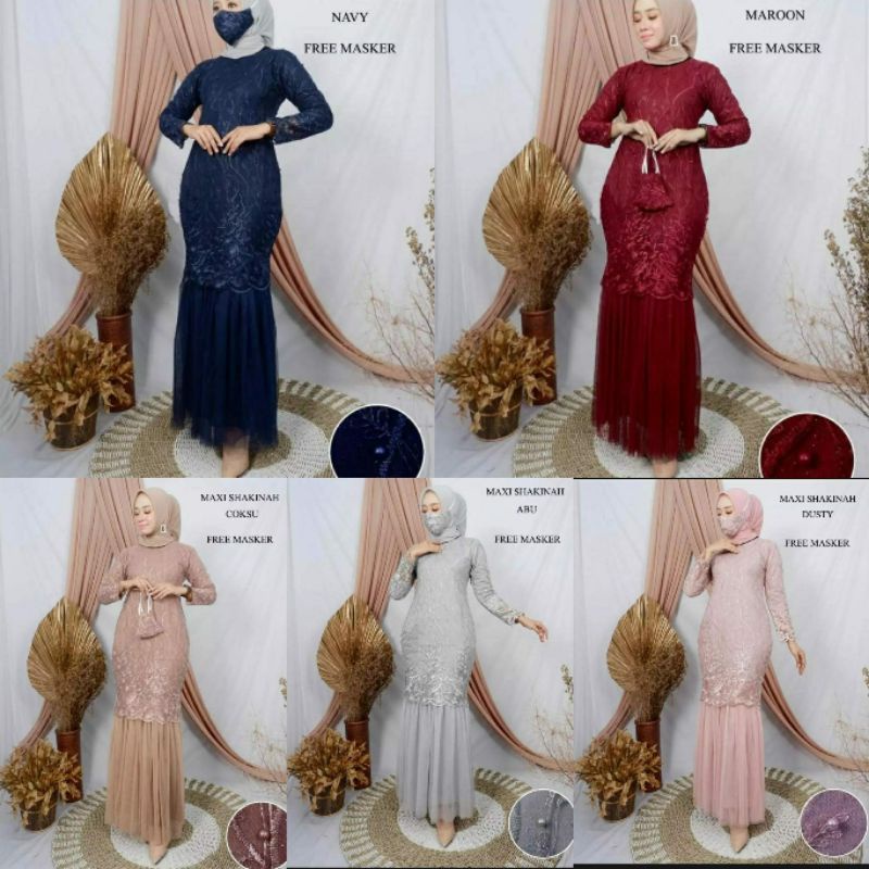 RESTY BAJU GAMIS BRUKAT TILE REMAJA DEWASA SERAGAM PESTA WANITA MUSLIM MAXI DUYUNG BRUKAT MX DRESS D