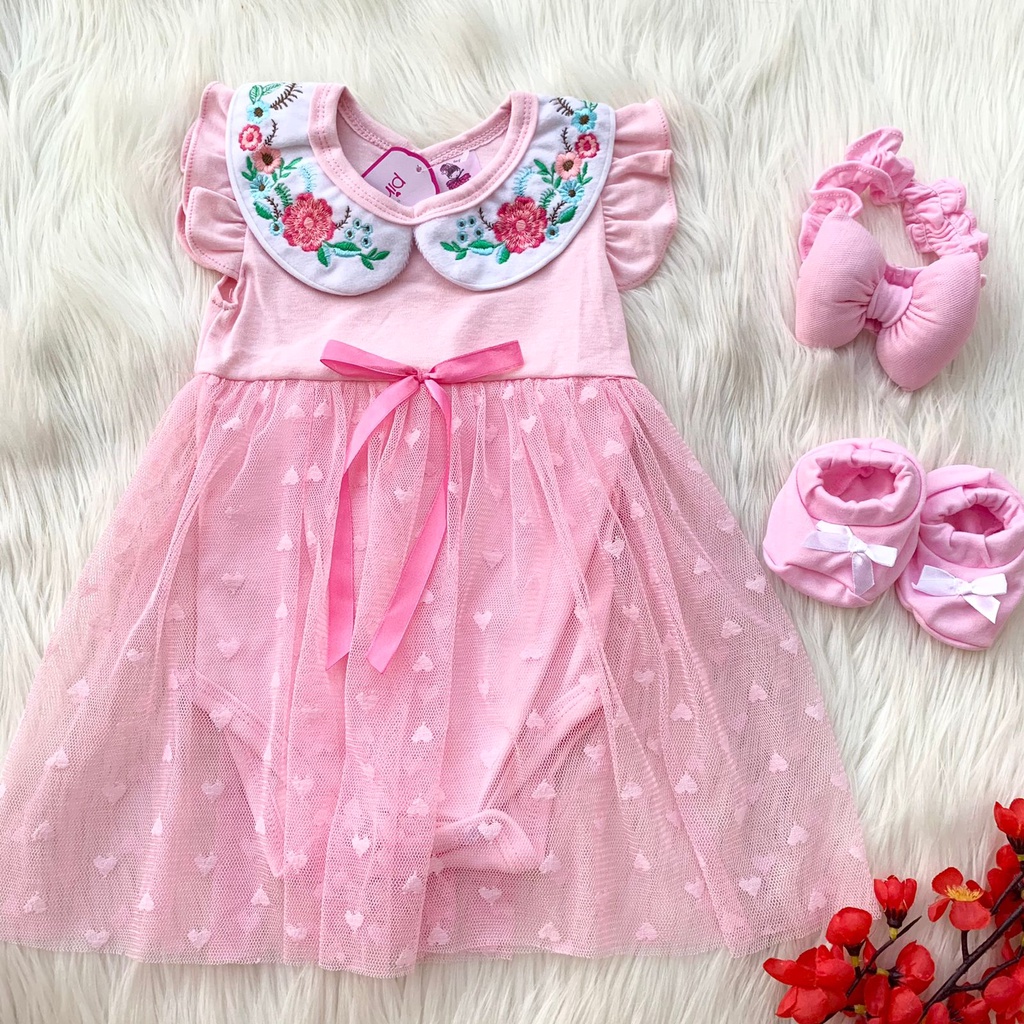 Setelan jumper bandana booties bayi cewek babygirl lucu murah pergi jalan cantik bestseller -cin