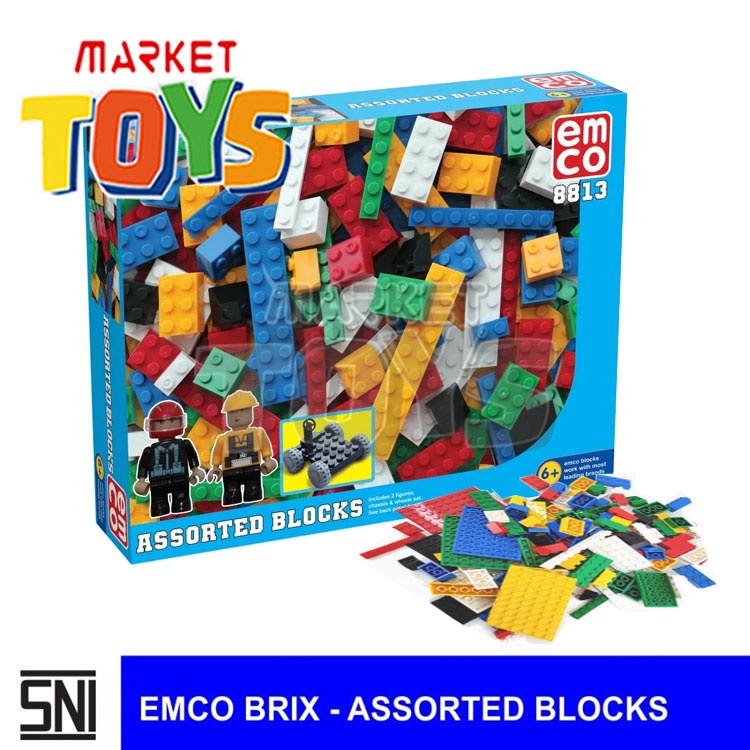 EMCO BRIX - ASSORTED BLOCKS Mainan Anak Susun Balok Brick model Bebas