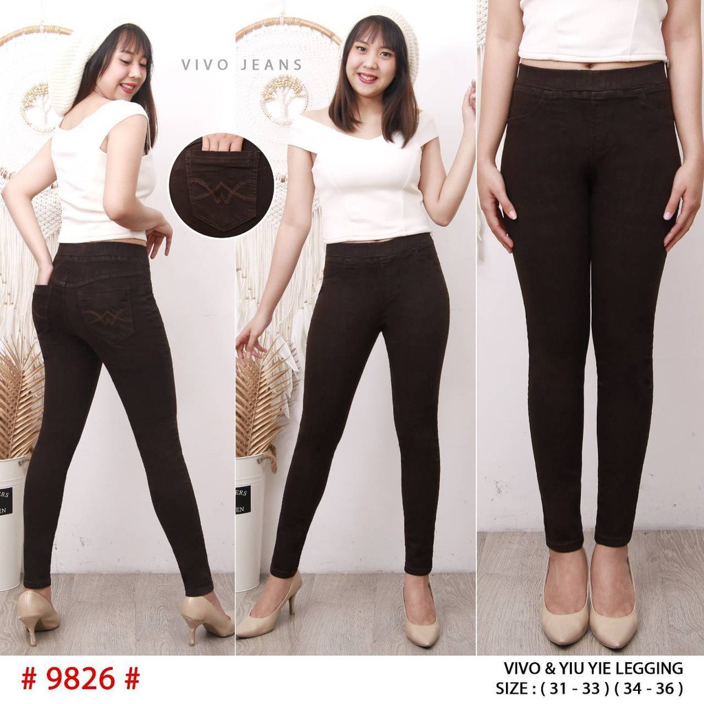 Vivo Jeans - LEGGING (COKLAT) Uk 31/32/33 & 34/35/36
