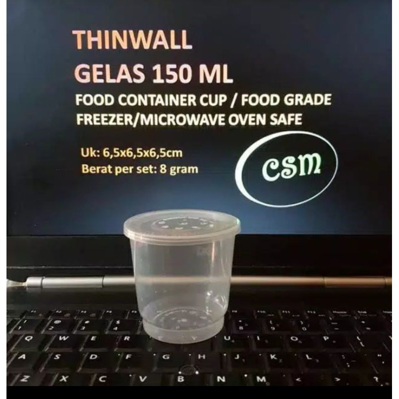 Thinwall gelas OTG 150, cup puding/jelly, 25set, merk OTI Pack