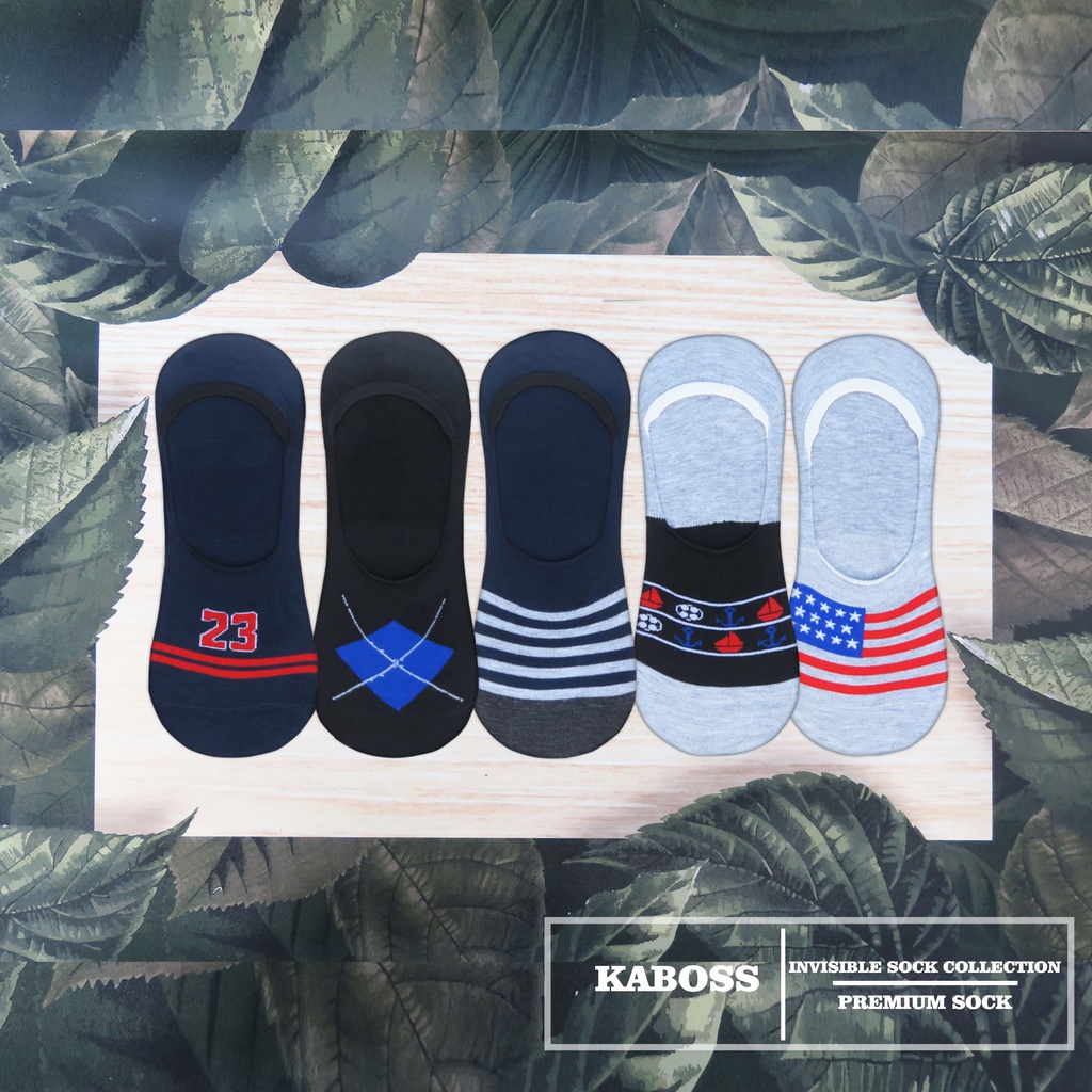 Kaboss Paket Kaos Kaki Pendek Hidden Socks / Invisible Socks Mix 12pc