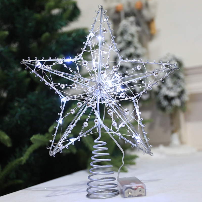 Ornamen Bintang Dengan Lampu Led Untuk Dekorasi Pohon Natal