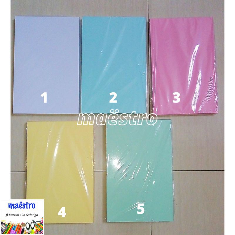 

Kertas BC F4 Putih/ Biru Muda / Merah Muda / Kuning Muda / Hijau Muda / Kertas Manila F4 150gr