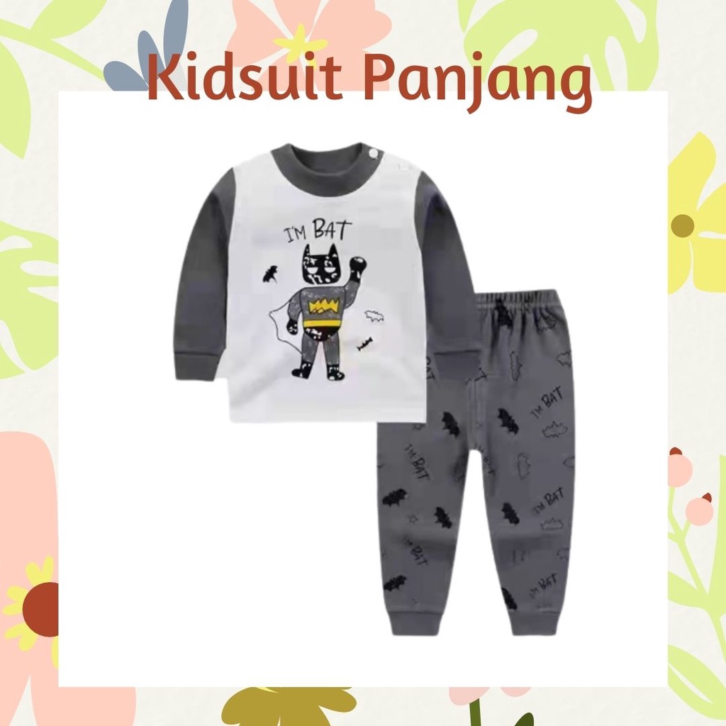 Plazababyku KIDS SUIT PANJANG H5 Setelan Anak Bahan Kaos Lengan Berkualitas Import cewek cowok NEW6