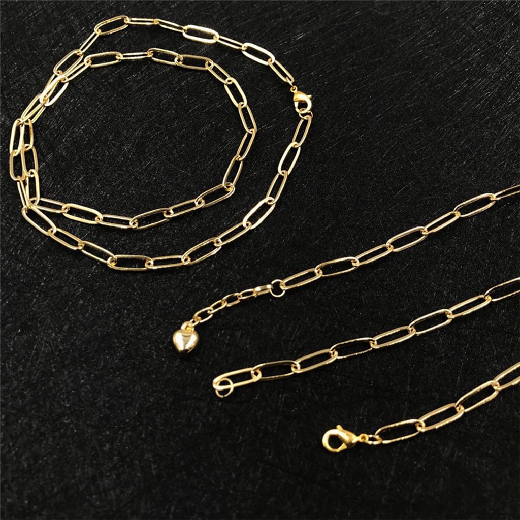 Hu Hu Hu Hu Hu Alat Bantu Pasang Kacamata♡ Gelang Kaki Rantai Desain Klip Kertas Gaya Vintage Untuk Wanita