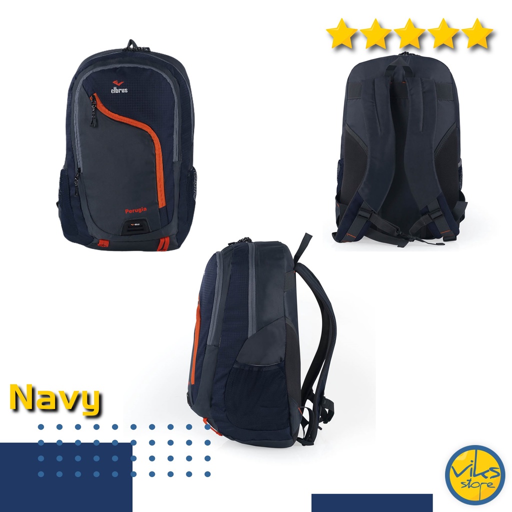 Tas Ransel Dengan Slot Laptop 14inch Kapasitas 30 Liter Backpack Elbrus Raincoat Tas Punggung Original