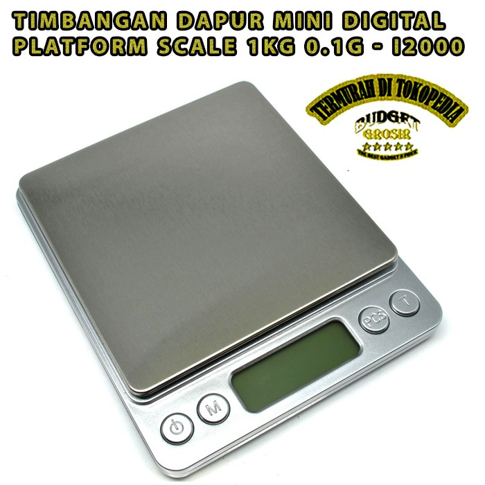 Timbangan Dapur Mini Digital Platform Scale 1kg 0.1g - i2000--Taffware