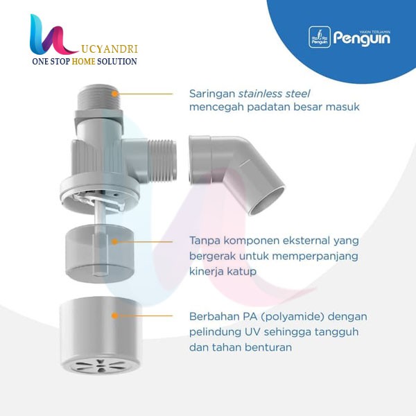 Pelampung Otomatis Otovalv Penguin (Vertikal) ukuran ¾ Inch