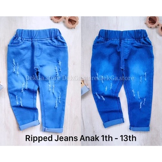 celana Jeans panjang Anak ripped unisex 1th-13thn