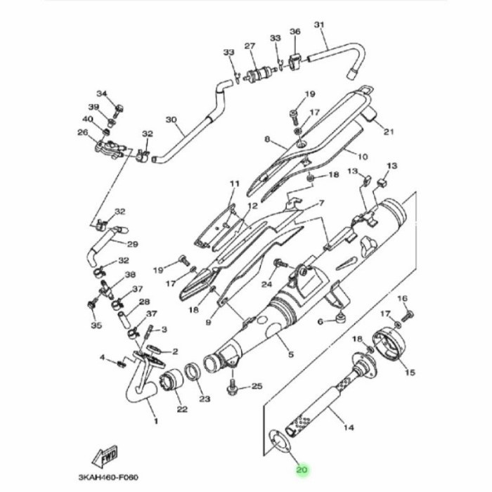 PAKING GASKET SARINGAN KNALPOT RX KING 2007-2008 ORIGINAL 3KA-E4755-00