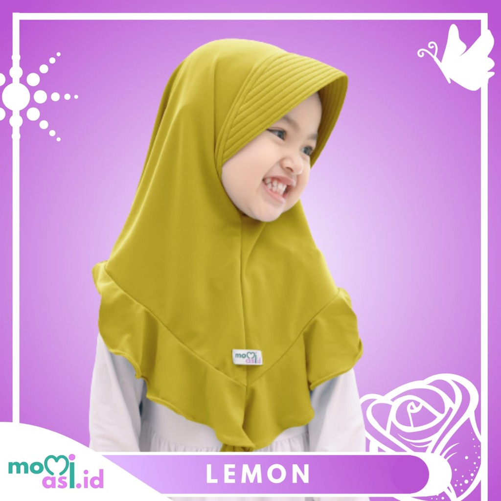 Momiasi - Kerudung Anak Jilbab Hijab Anak Bayi Perempuan Premium Yuki Daily Lemon