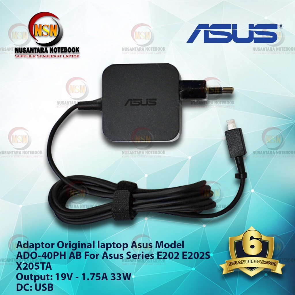 Adaptor Charger Asus 19V - 1.75A Micro USB For Laptop Series E202 E202S X205TA