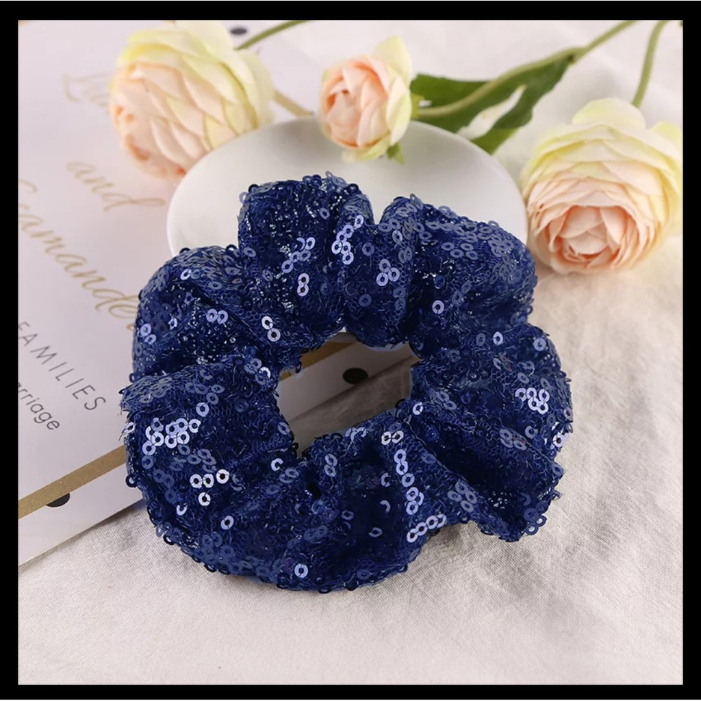 ikat rambut scrunchie bling ala korea