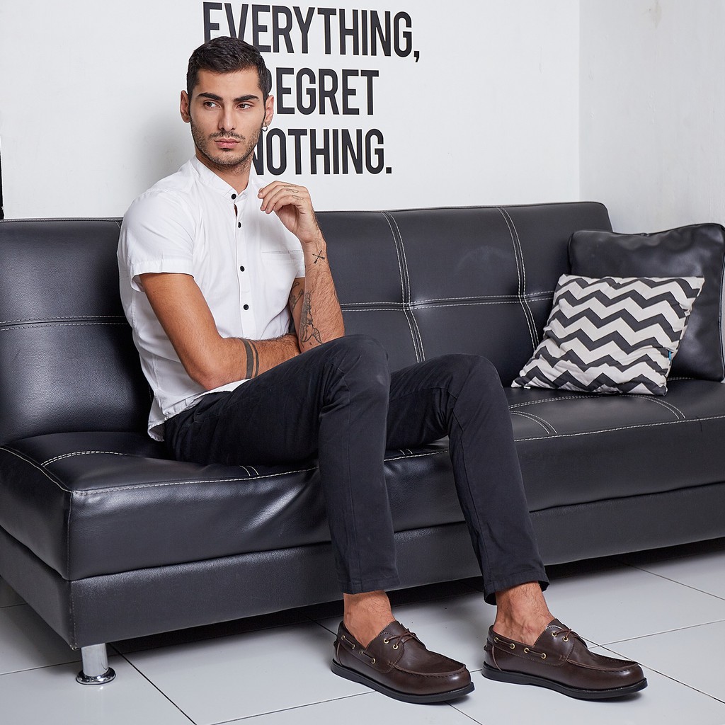 Pandya Brown | Sepatu Pantofel Pria Coklat Kerja Formal Fantopel Laki Pantopel Casual | FORIND x Giant Flames