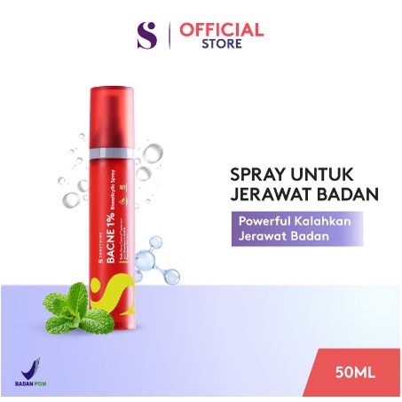 SOMETHINC Bacne 1% Biosalicylic Spray - Spray Jerawat Badan &amp; Jerawat Punggung