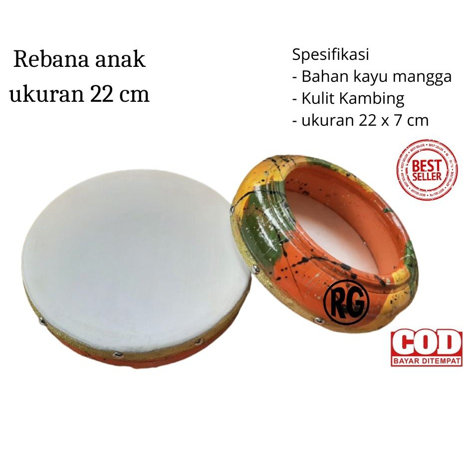 gendang alat musik UKURAN 22 CM  alat musik tradisional  alat musik murah rebana mainan