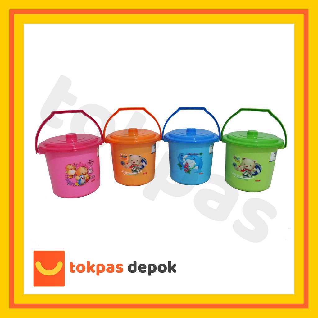 Ember + Tutup (11 Liter) Bahan Plastik Tebal Kapasitas Besar  3 Gallons Elegant Lion Star E 2