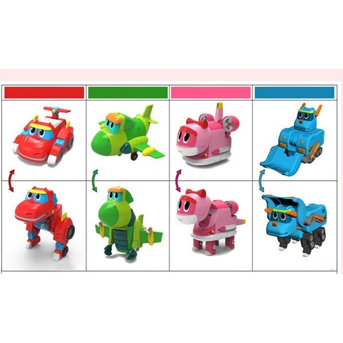 GOGO DINO TRANSFORMATION ROBOT DINOSAURUS - NEW ORIGINAL 1 SET 5PCS