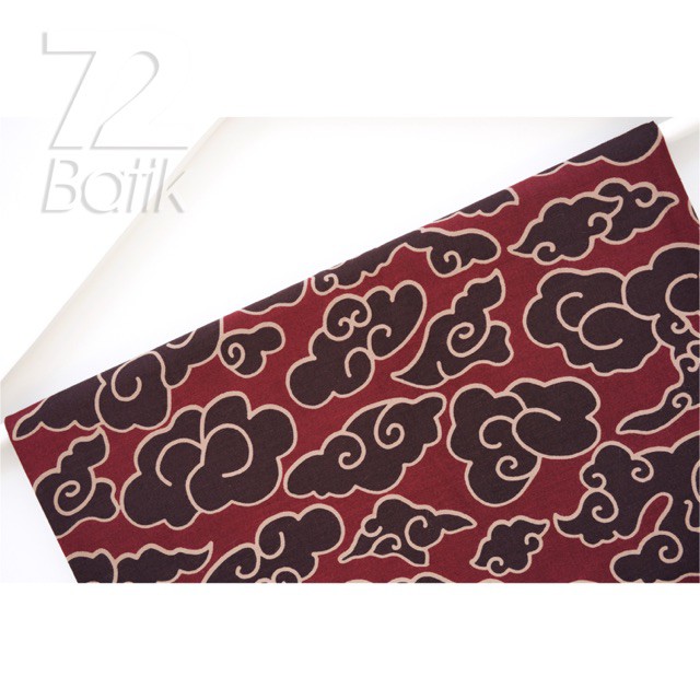 KEMEJA BATIK PRIA Lengan Pendek Premium Motif Mega Mendung Warna Merah Maroon 725072 Cap 72 - Baju Kemeja Atasan Pakaian Setelan Batik Pria Cowok Laki Laki Remaja Keluarga Kantor Lengan Pendek Modern Slimfit Slim Fit Premium Kekinian