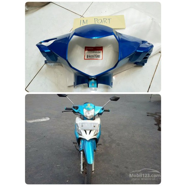 ORI AHM batok cover lampu depan revo 100 biru langit cerah 53205-kvr-600abm