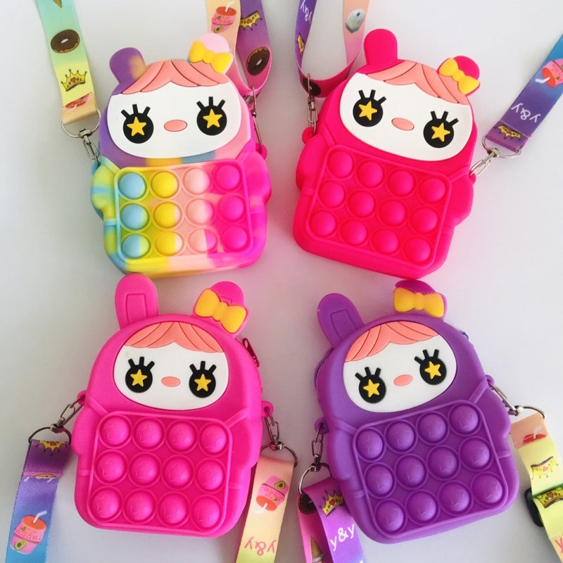 Tas Selempang Anak Pop IT Rubber Jelly | Sling Bag Anak Import | Tas Anak Pop IT | Tas Selempang Pop