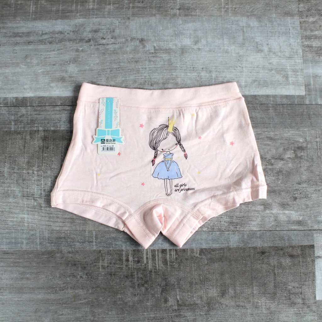 Celana dalam boxer anak perempuan bahan katun import dengan ziploc pouch Celana Dalam anak cewe lucu