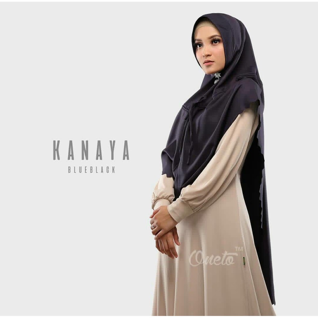 Jilbab hijab kerudung bergo instan khimar Ceruty Ceruti pet  Ped antem  tali marun Kanaya by oneto