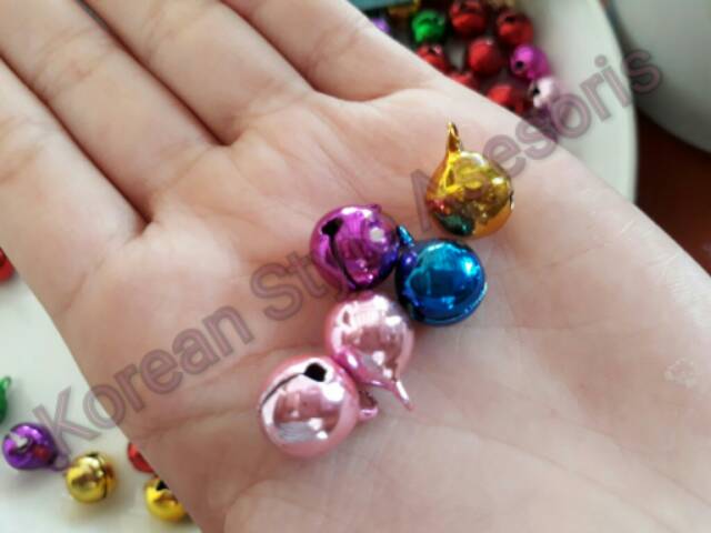 Kerincingan warna warni besar ukuran 1cm/10mm HARGA PER PACK ISI 12  KUALITAS SUPER