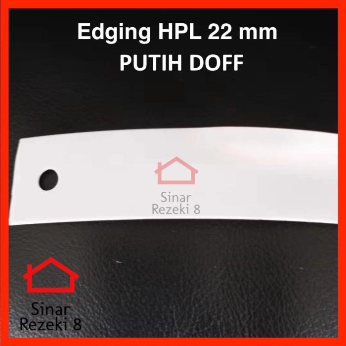 Edging HPL 22 mm PUTIH Doff White / Pinggir Meja Solid taco PVC Best Seller