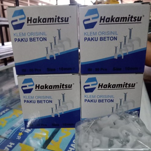 KLEM KABEL PAKU BETON HAKAMITSU 10mm Paku Beton isi 50pcs