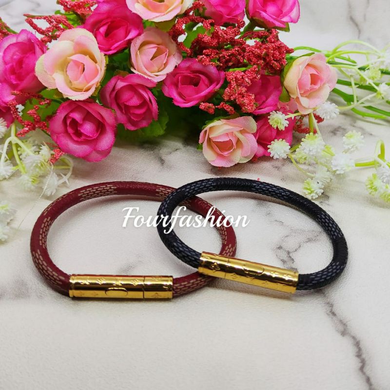 Fourfashion Gelang Tangan Titanium Kulit Pencet Premium TH018