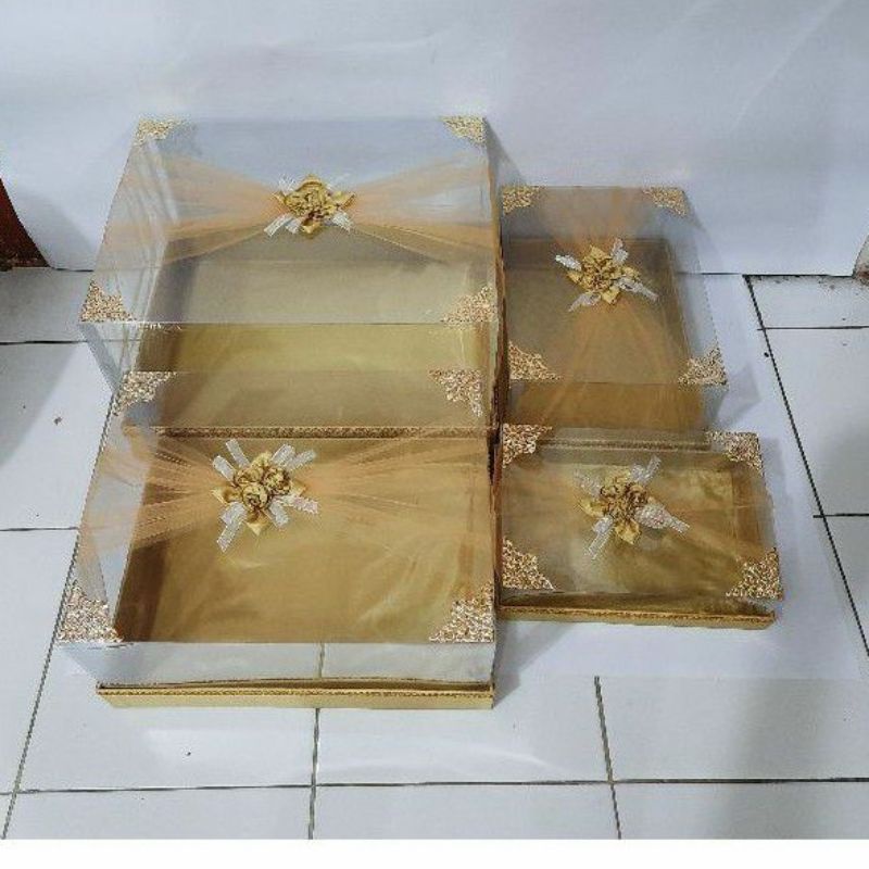 KOTAK PARCEL HANTARAN PERNIKAHAN / LAMARAN / TUNANGAN LENGKAP TUTUP MIKA