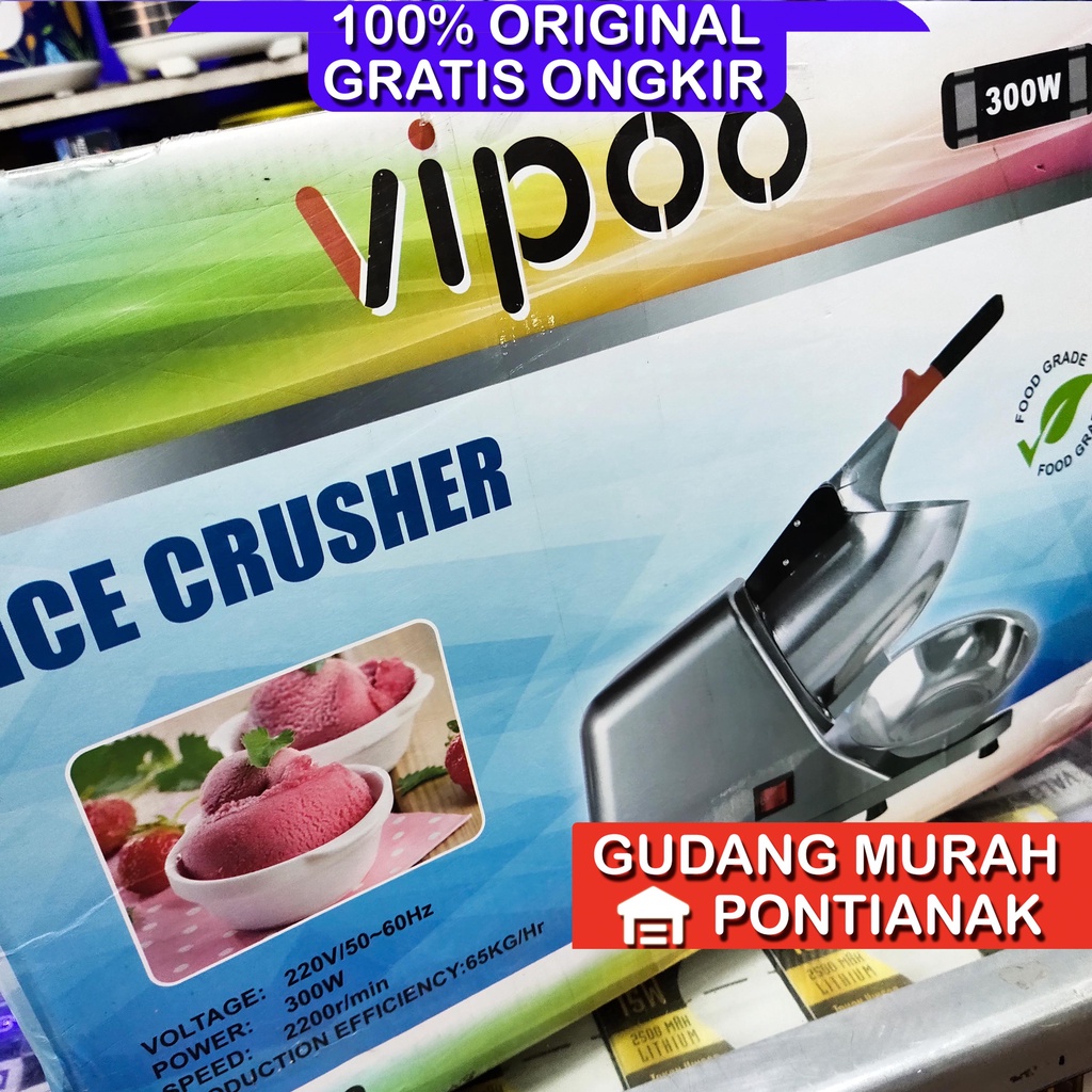 Mesin Pemarut Serut Es Batu mesin ice crusher 2 mata pisau VIPOO / ADVANCE